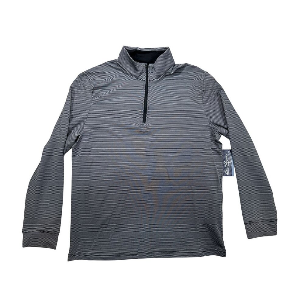 Ben Hogan Performance Mens S Quarter-Zip Pullover Shirt Gray Stripe